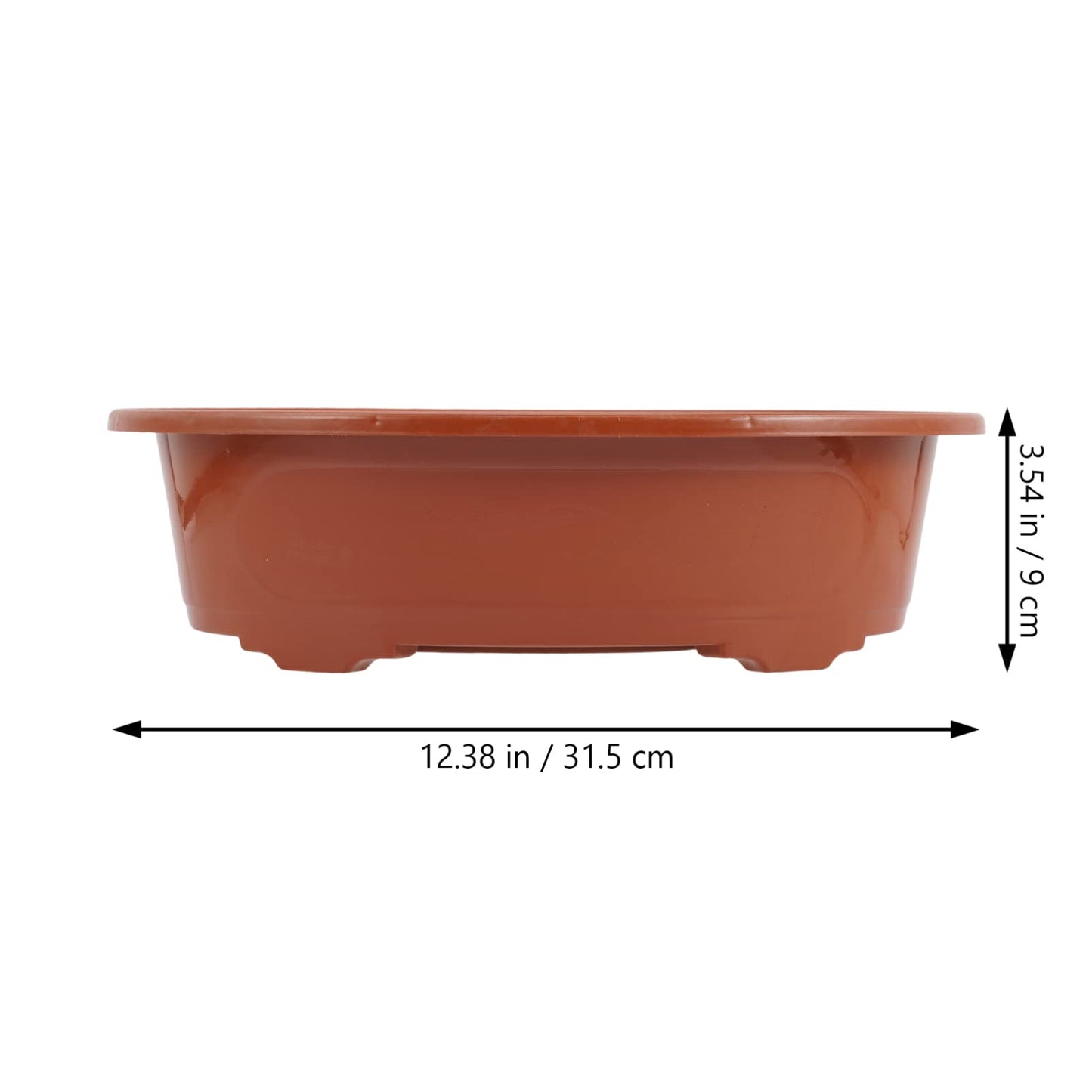 GANAZONO Planters Bonsai Training Pot Plastic Plants Growing Planter 4pcs Oval Oval Bonsai Pot Flowerpot Bowl Plants Growing Pots Brown Plant Pots