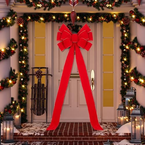 Norme 1 Pcs Red Extra Large Christmas Tree Topper Bow Decor