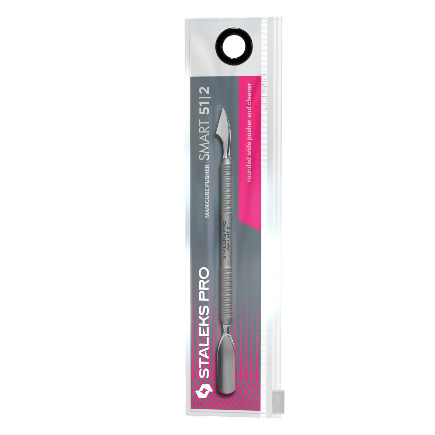 Staleks Pro SMART 51 Manicure Pusher Type 2 – Wide Pusher and Cleaner – Stainless Steel – Professional Cuticle Tool for Manicure and Pedicure