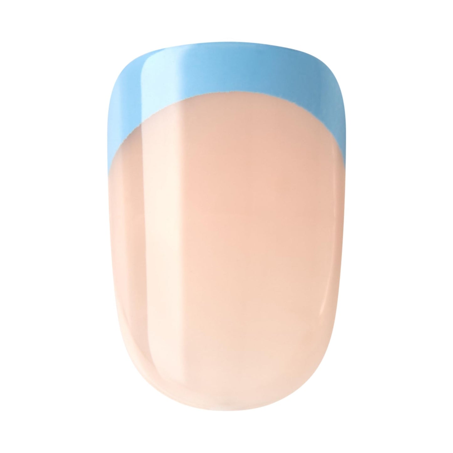 Kiss Impress No Glue Mani Press On Nails, French, 'Snooze', Blue, Short Size, Squoval Shape, Includes 30 Nails, Prep Pad, Instructions Sheet, 1 Manicure Stick, 1 Mini File