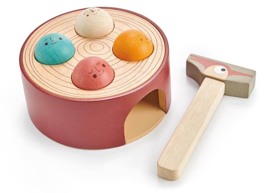 Tender Leaf Toys - Woodpecker Game - Hammering Toy Set for Baby, Educational Toddler Toys Which Develops Fine Motor Skills, Super Fun Hammer Game for Kids - 18M+