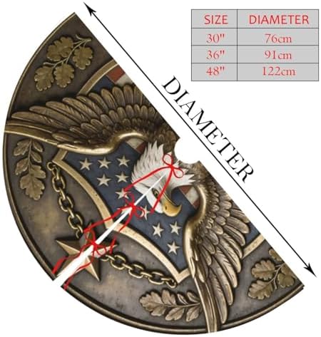 Vintage Eagle Christmas Tree Skirts 30", 250 Years of Freedom Xmas Tree Cloth Mats Trees Skirts for Decor Gift, Home Decoration