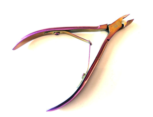 MedTool Cuticle Nippers Nail Manicure Cuticle Clippers Trimmer Dead Skin Remover Professional Stainless Steel Cuticle Cutters for Salon or Home Use (4"" Rainbow) Full Jaw 9mm