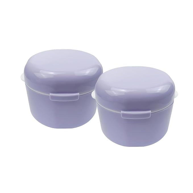 2PCS Retainer Cleaner Case, SENLIN DENTAL Double-layer Hollowed-out Draining Braces Denture Bath Case for Aligner, Retainers, Mouth Guard, Night Guard, Travel Cleaning