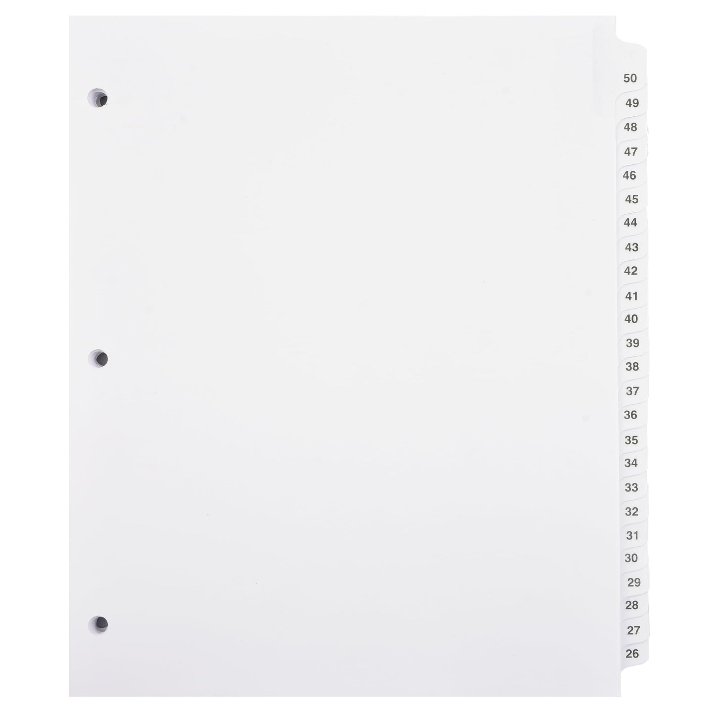 Exhibitindexes® Numbered Dividers 1-50 Punched - AVE Style Bold Tabs - Side Collated Exhibit Tabs - Made in The USA | Letter Size - 1-50 - Sets