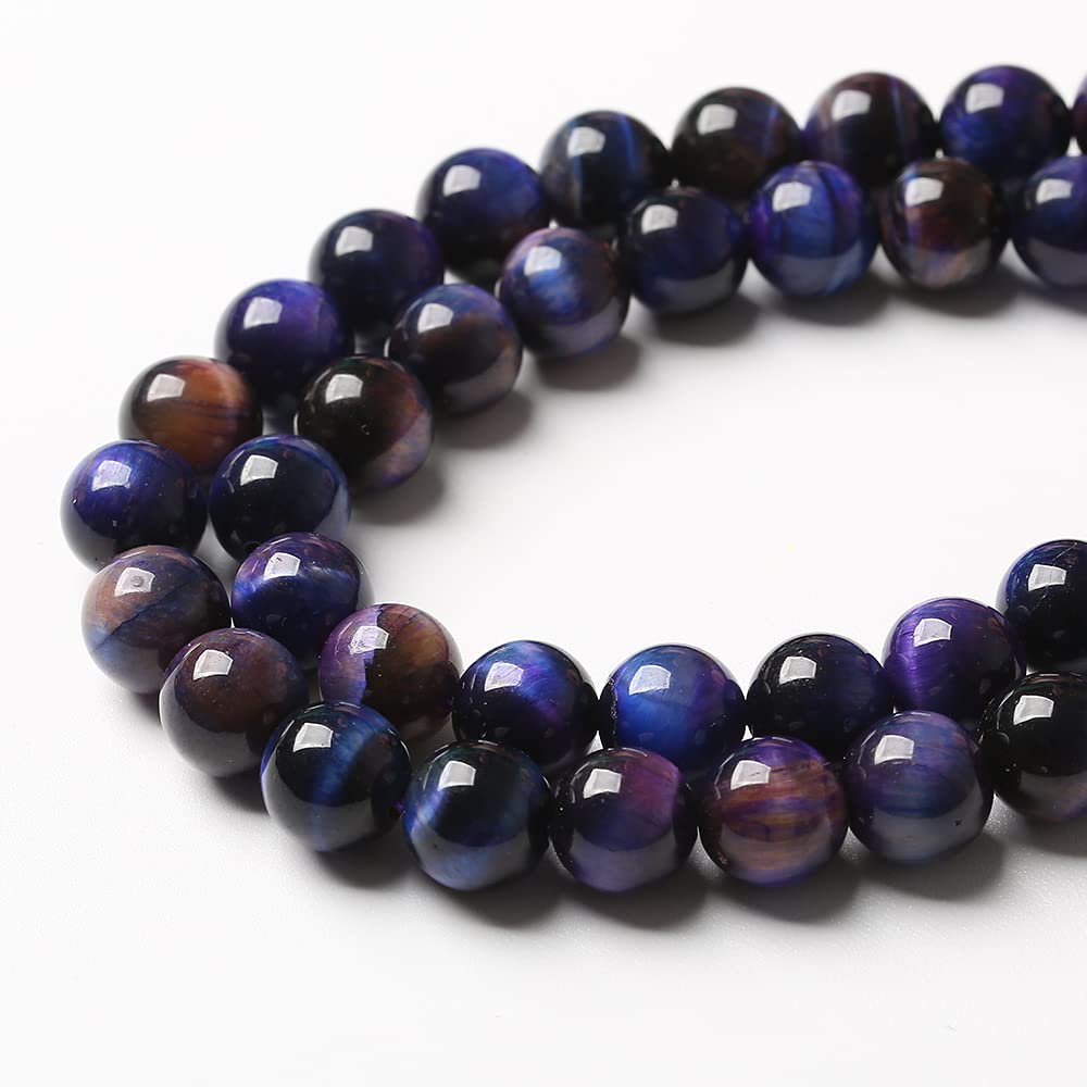 61pcs 6mm AAA Natural Tiger Eye Stone Beads Gemstone Round Spacer Loose Beads for Jewelry Making DIY Bracelet,Necklace, Earrings