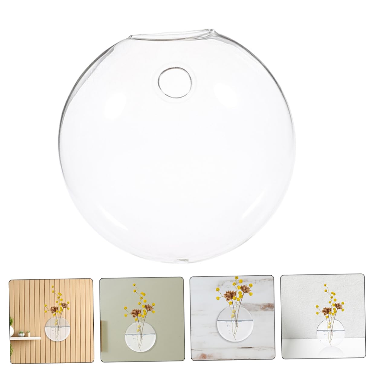 Cabilock 2pcs Wall-Mounted Glass Hydroponics Vases Cool Plant Terrariums for Home Office Decor Glass Flower Pots Root Display Vases