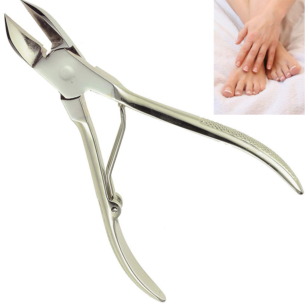 Camila Solingen CS12 Professional 4" Fingernail Toenail Nipper/Clipper/Cutter for Manicure/Pedicure. Heavy Duty Precision Super Sharp Curved Carbon Steel 15mm Blade from Solingen Germany (Silver)