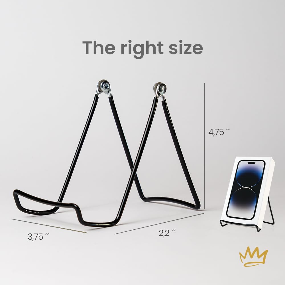 KINGDOM SOLUTIONS MADE IN USA 6-Pack Adjustable Black Metal Easels - Book Stand - Sturdy Plate Stand for Art, Pictures, Books, Frames - Unique on the Market
