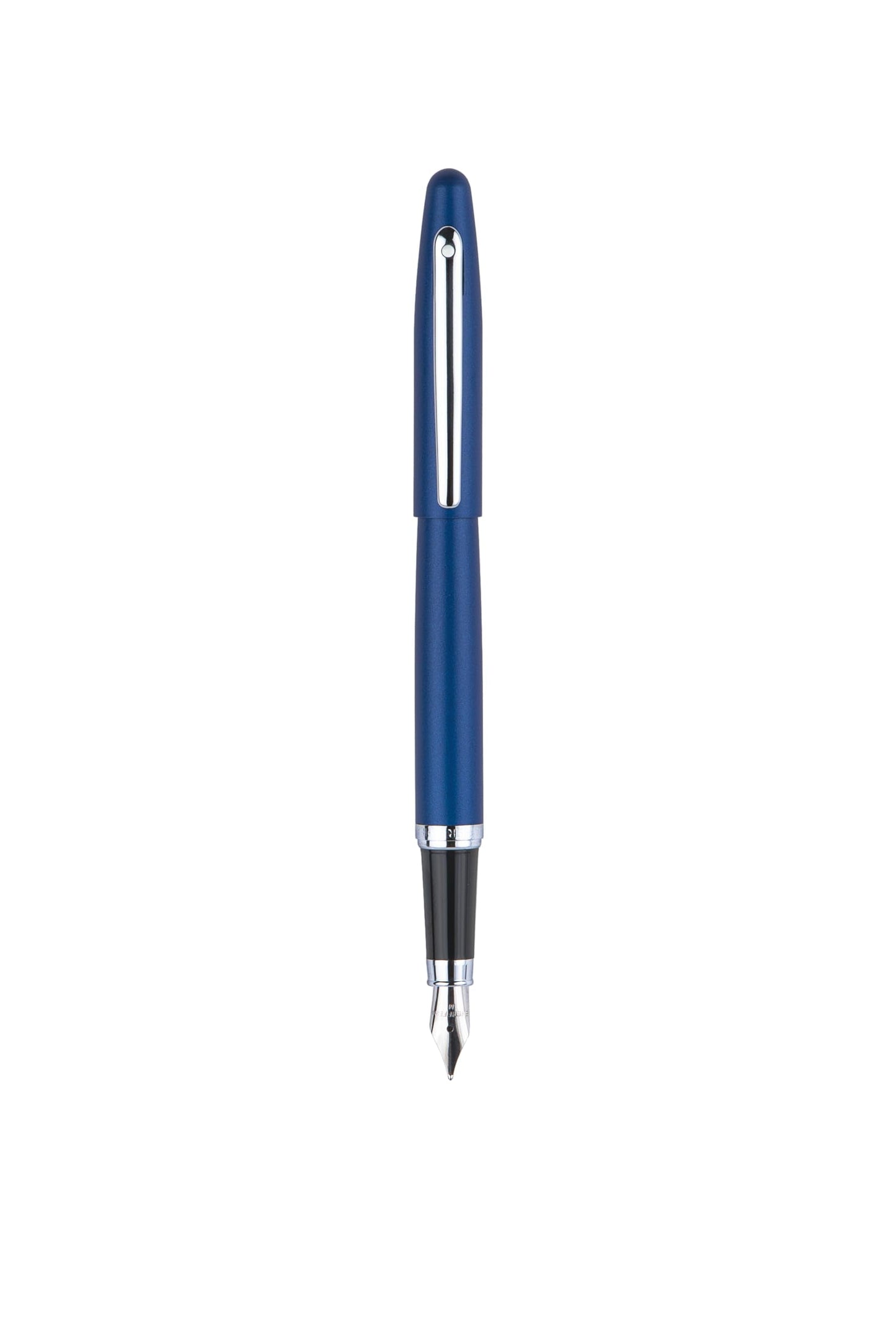 Sheaffer VFM Neon Blue Fountain Pen with Chrome Trim and Fine Nib