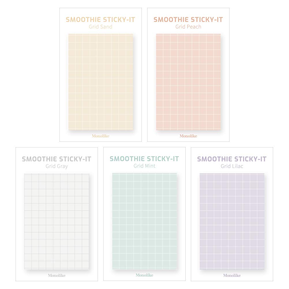 Monolike Smoothie Grid Sticky-it - 5p Set Self-Adhesive Memo Pad 50 Sheets