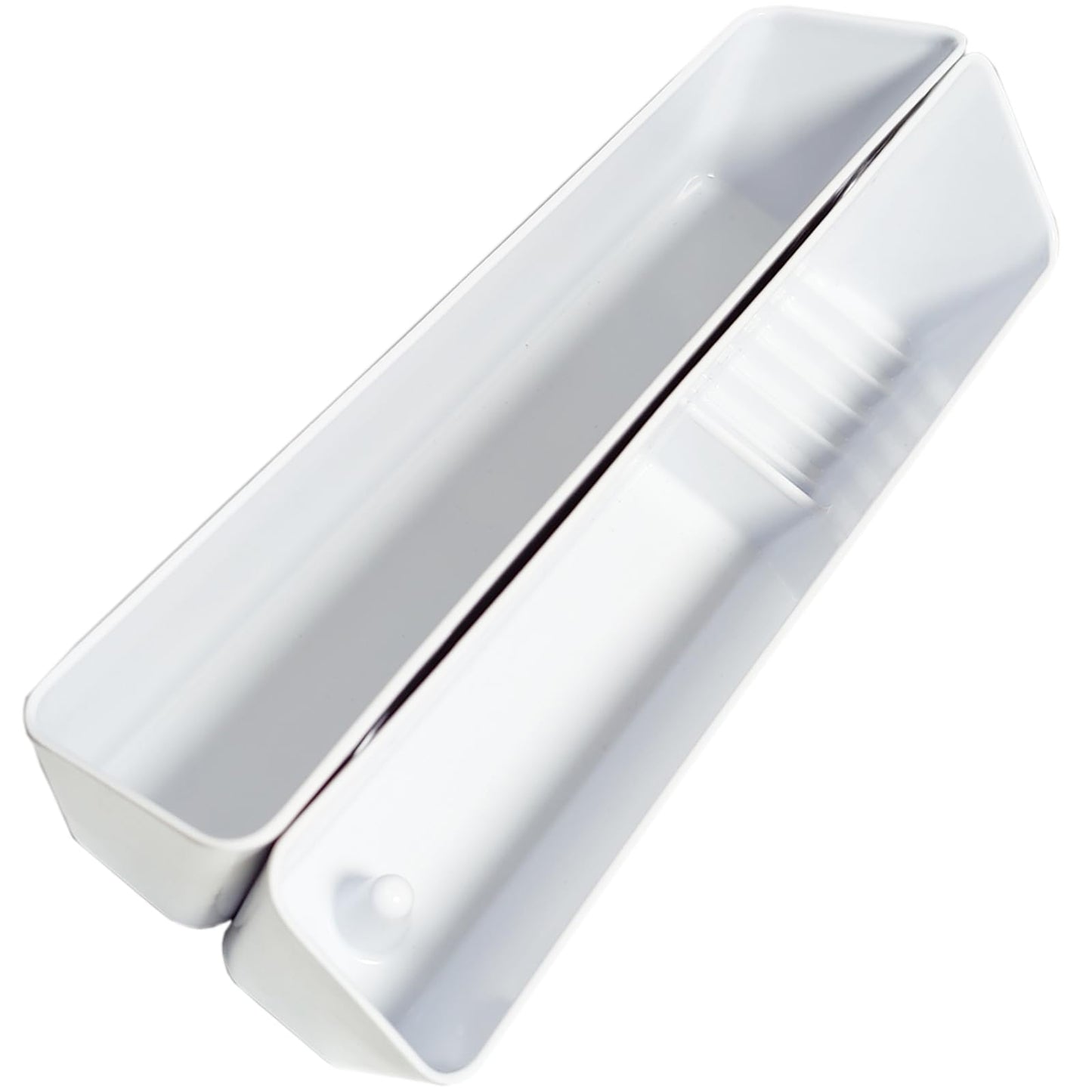 2 Pack 11" Tip Out Tray for Kitchen with Hinges Front Sink Drawer, Drawer Front Clips Flip for Kitchen, White