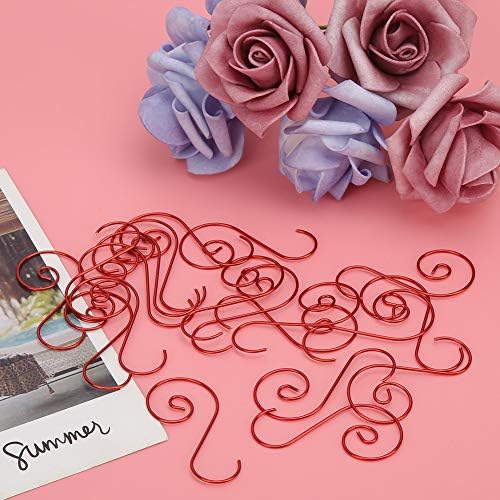 Fabater 60 Pcs Metal S Shape Hooks, Mini Multi Purpose, Red Green Gold