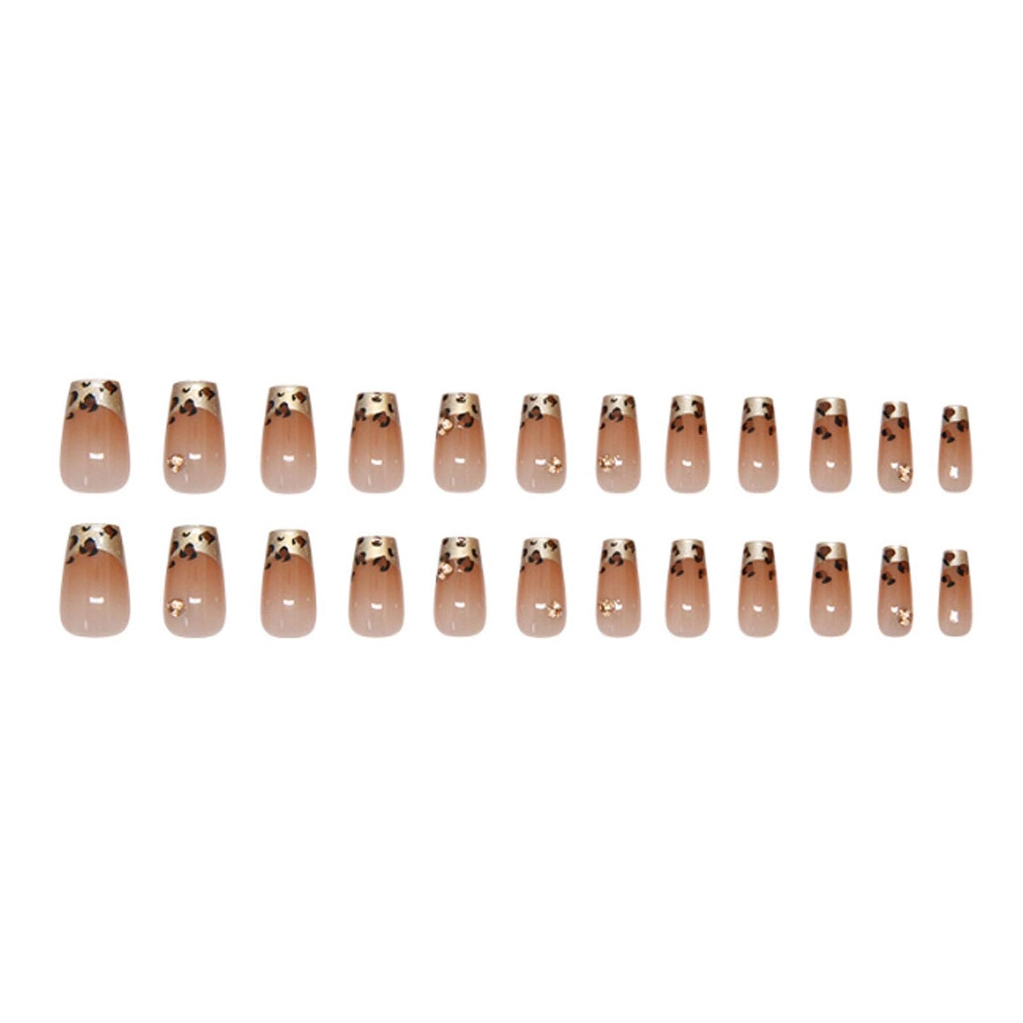 Hkanlre Medium Coffin French Press on Nails Bling Fake Nails Tips Full Cover Rhinestones False Nails for Women 24PCS