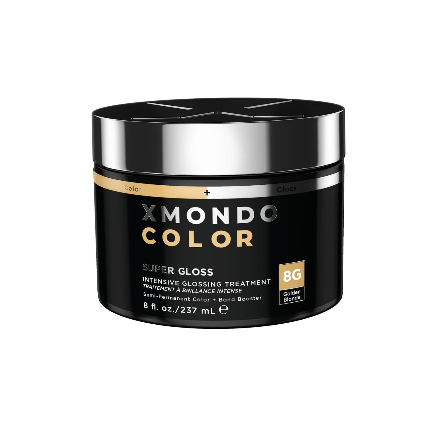 XMONDO Color Golden Blonde Color Depositing Mask & Semi-Permanent Hair Dye Super Gloss Infused with Bond Boosters for Nourishment, Revitalize & Repair, Vegan Formula, 8 Fl Oz