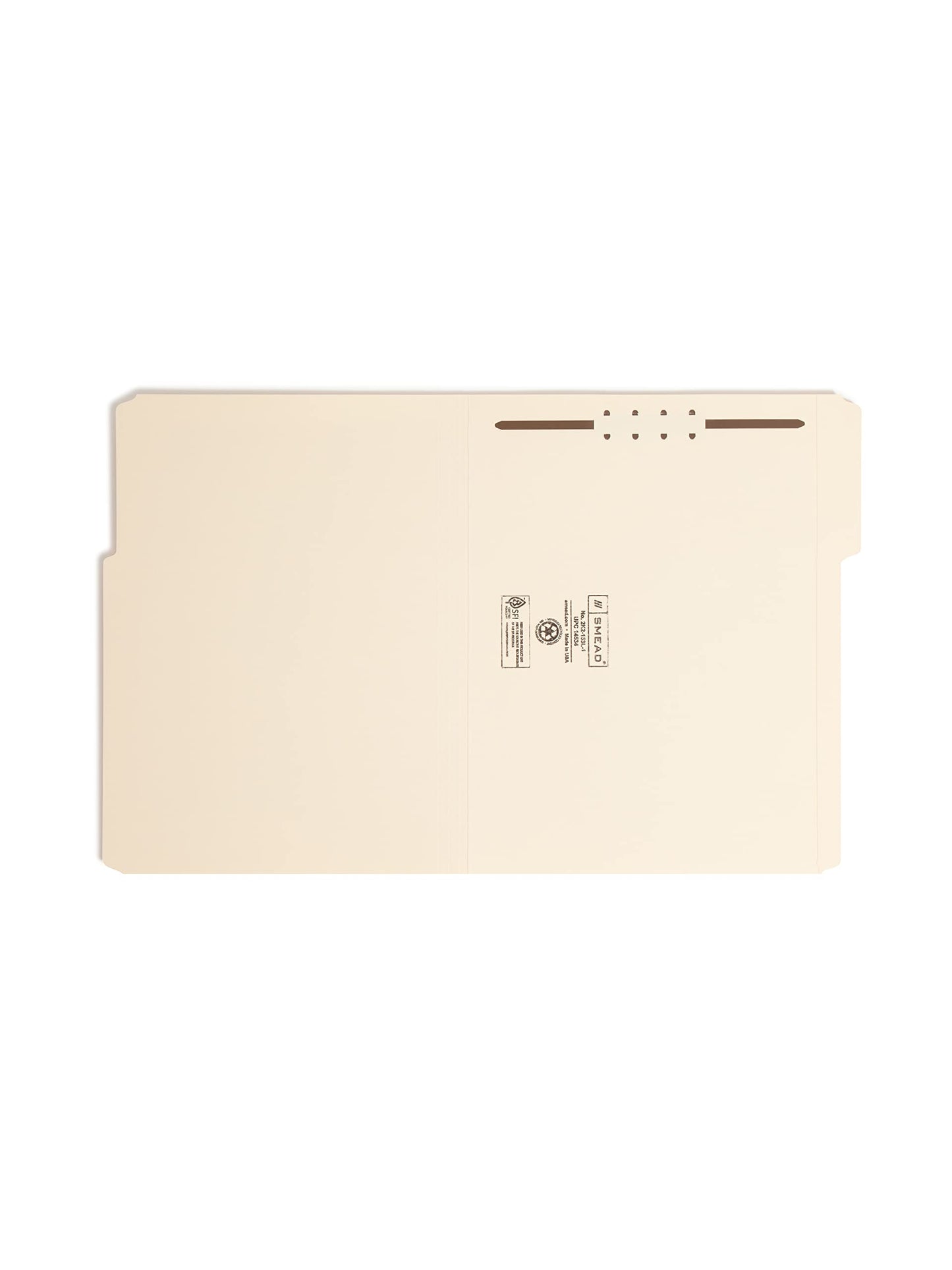Smead Fastener File Folder, 1 Fastener, Reinforced 1/3-Cut Tab, Letter Size, Manila, 50 per Box (14534)
