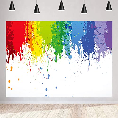 Paint Splash Party Backdrop Colorful Painting Art Photography Background MEETSIOY Abstract Oil Painting Photo Booth Props Banner Birthday Party Supplies Photo Backdrop 5x3ft BJZSMT11 - size: 5x3ft