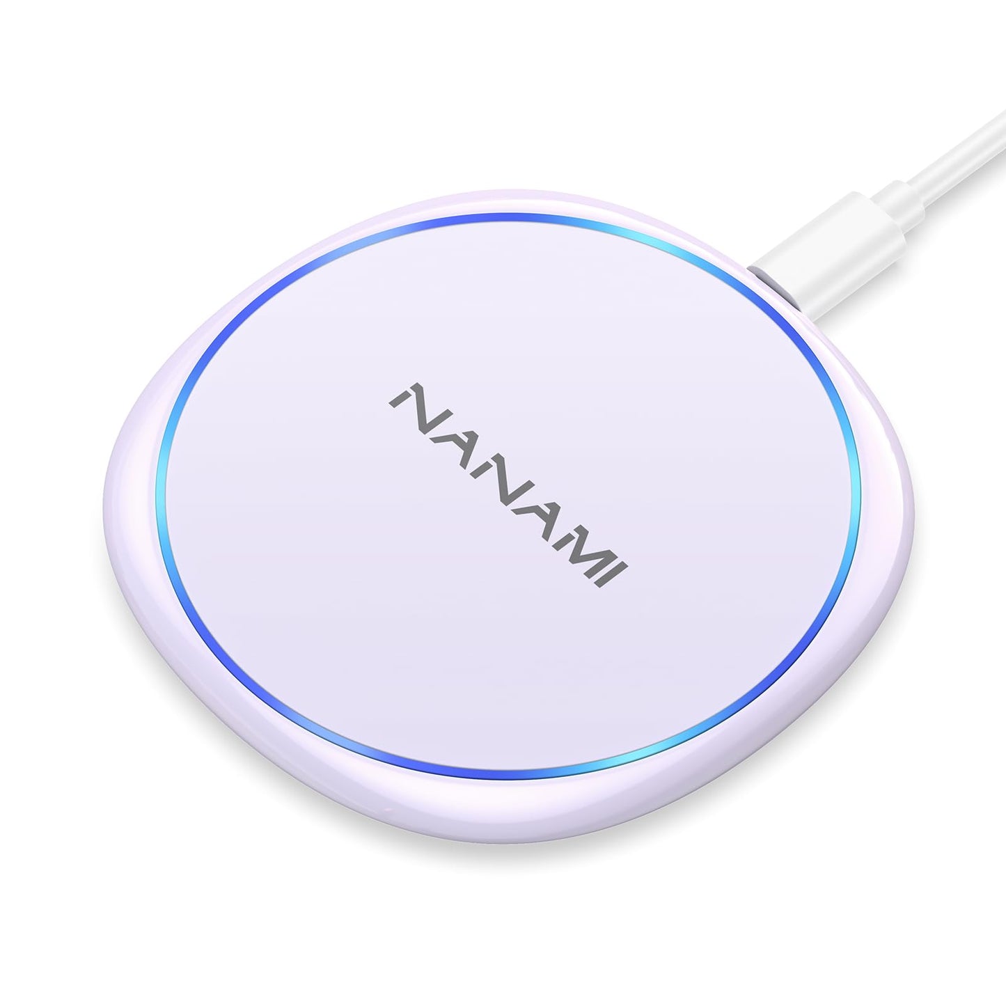 NANAMI 10W Max Wireless Charger Pad, Fast Charging Compatible with iPhone 17/16/15/14/13/12/11/SE Series, Samsung Galaxy S26/S25/S24/S23/S22/S21/S20, AirPods 2/3 - Adapter Required (Sold Separately)