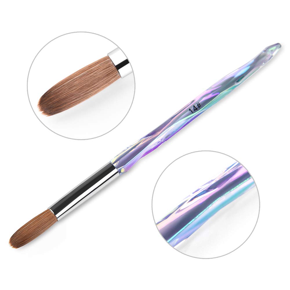 Rolabling Nail Art Brush Acrylic Brush Nail Pen with Symphony Diamond Handle Manicure Design Nail Art Tool (Set-5)