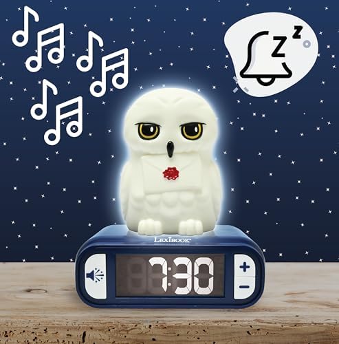 LEXiBOOK, Hedwig Nightlight Alarm Clock, RL800HP1