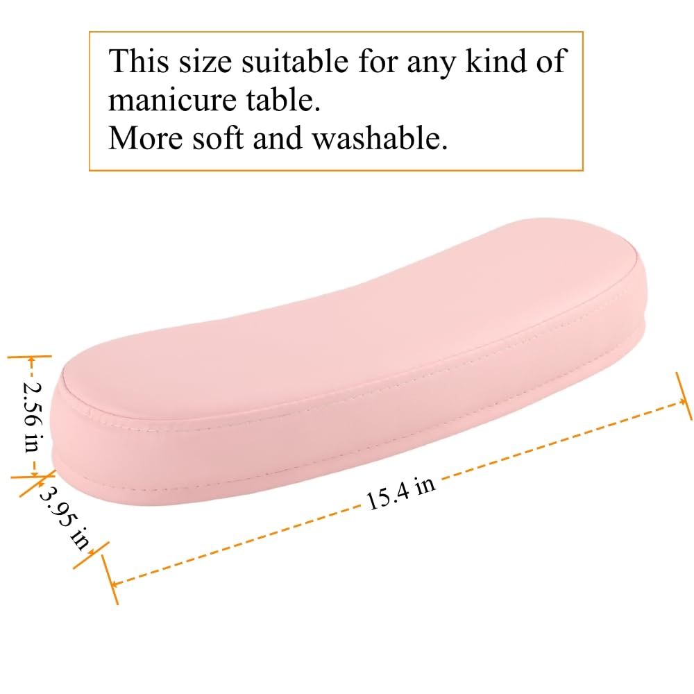 QUEESALN Manicure hand Rest Cushion Pillow Pad, Nail Polish Hand Cushion Pillow, Manicure Table Portable Nail Table Hand Cushion, Nail Art Tools Hand Cushion, Nail SPA Salon Home DIY Nail Tech (Pink)