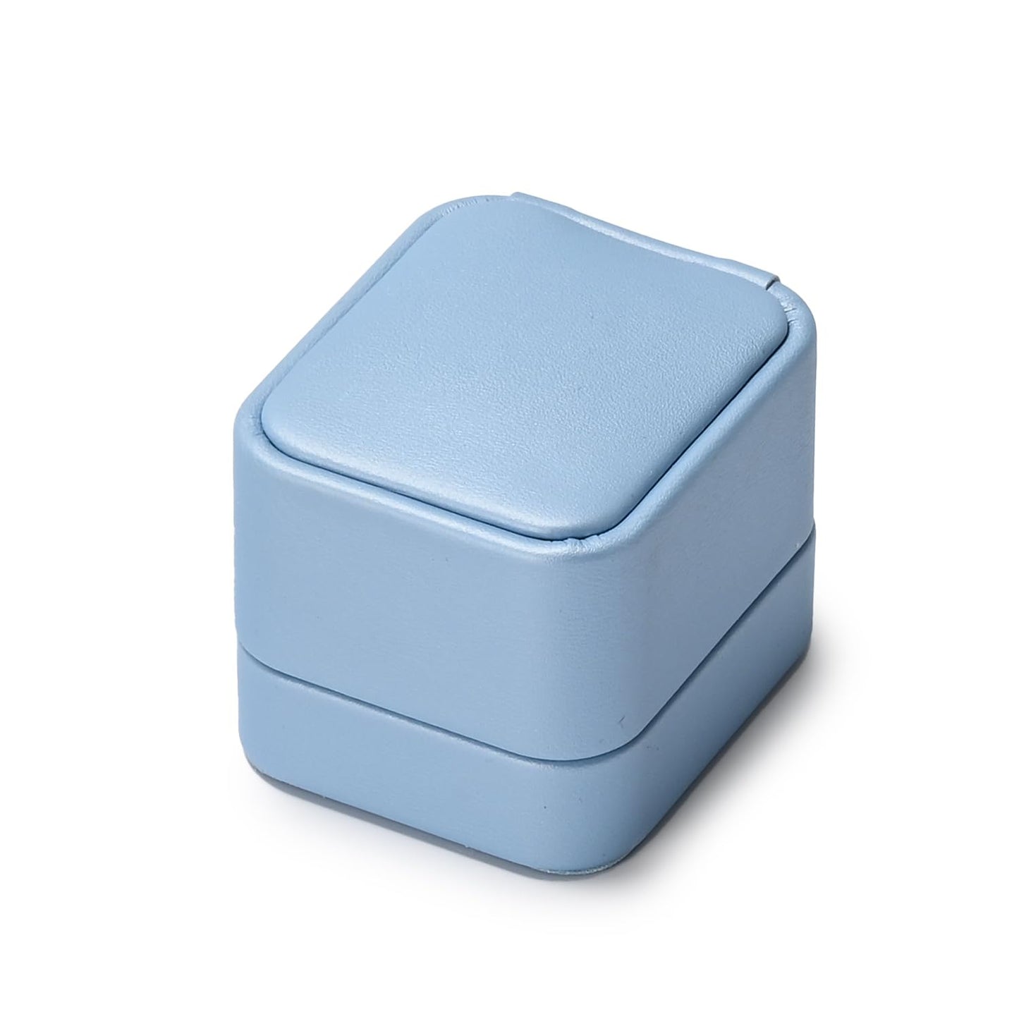 Oirlv Luxury Leather Jewelry Ring Box Engagement Ring Box Wedding Day Keepsake Case(Sky Blue)