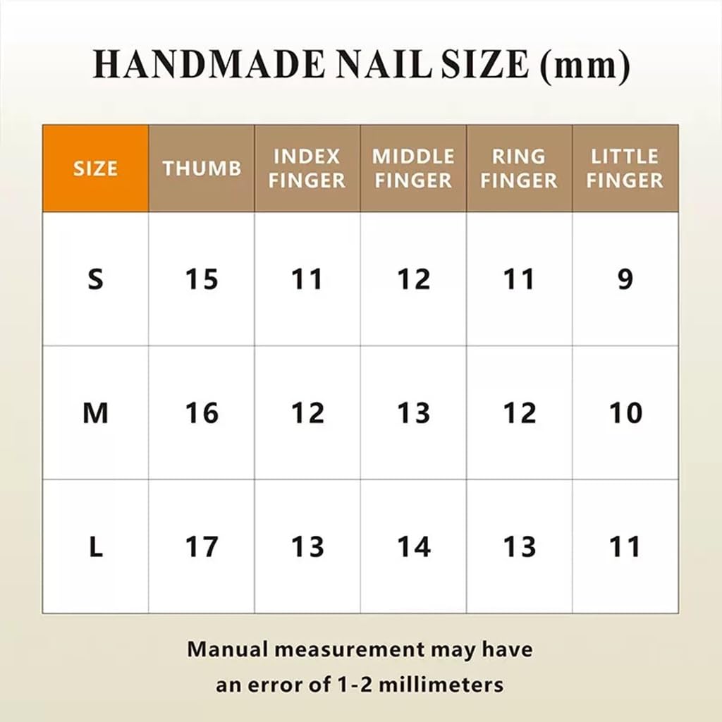 Medium Press on Nails Almond - Handmade Fake Nails with Flower Gold Line Deisgn - Ombre Brown False Nails Fall Nails Press ons for Women - (Size S)