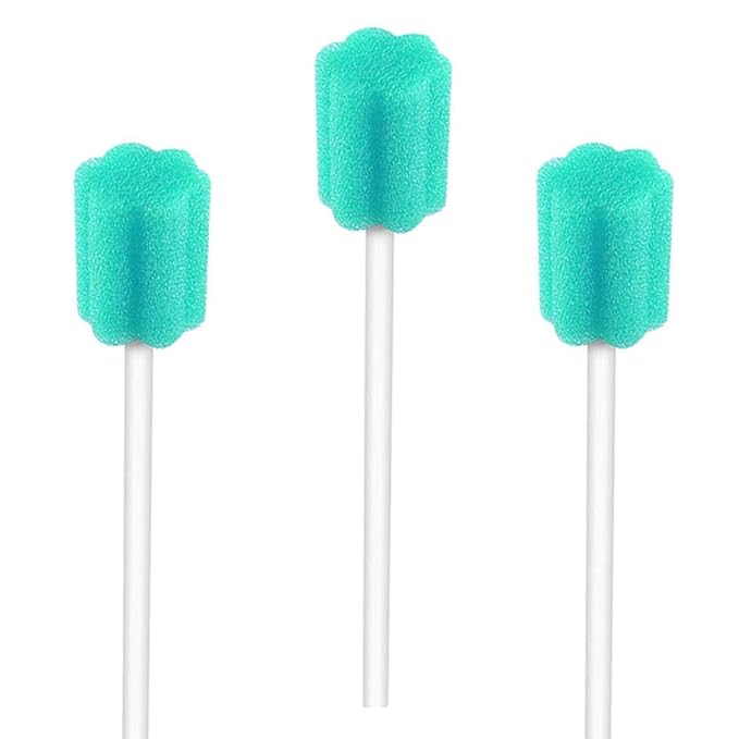 Wellgler's Mouth Swabs for Elderly，Disposable Oral Swabs. Green (Bag of 50 swabs)