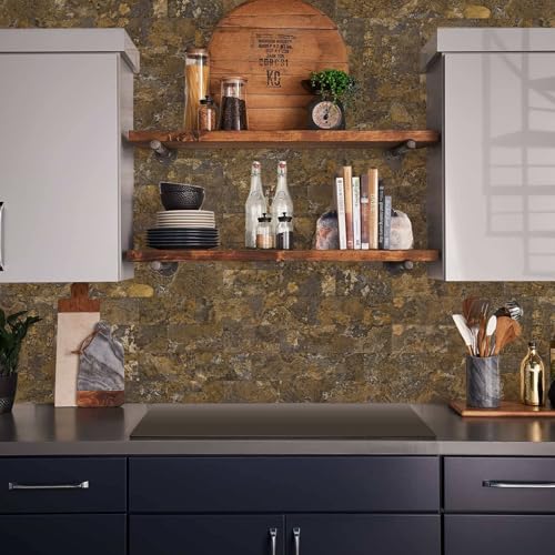 Vamos Tile 100 Pieces Peel and Stick Backsplash Tiles, 3" x 6" PVC Subway Tile, Rust Slate Stick on Backsplash Tiles for Kitchen/Bathroom/Fireplace/Laundry/Camper - color: Rust Slate
