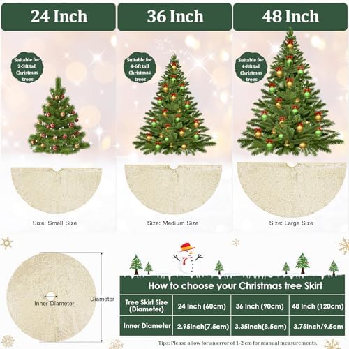 Christmas Tree Skirt 48 Inch Holiday Part Decorations for Christmas Tree