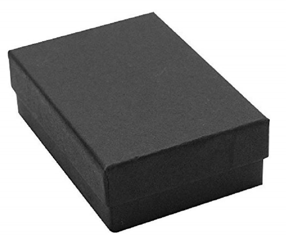 RJ Displays 25 Pieces Pack Cotton Filled Matte Black Pack Cotton Filled - Jewelry Pendant Earring Necklace Bracelet Packaging 3" X 2" X 1" Inch #32 Size (Matte Black)