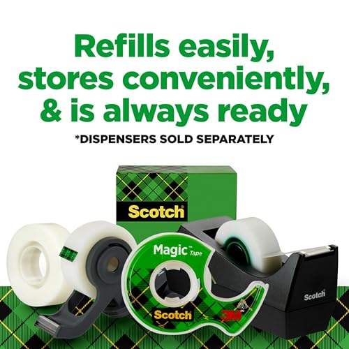 Scotch Magic Tape with Scotch Desktop Dispenser, 6 Rolls of 3/4" x 1000" Each Plus 1 Desktop Tape Dispenser, Great for Repair, Wrapping and Office Applications - size: 6 Rolls (Pack of 1)