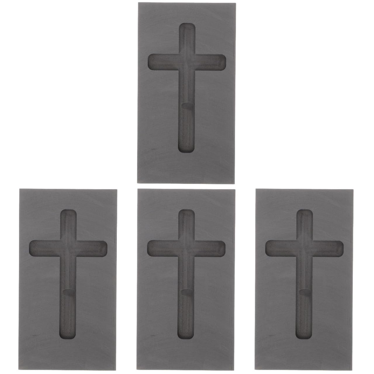 4pcs Gold Silver Graphite Ingot Mold Cross Shape Jewelry Melting Tool for Casting High Thermal Stability Conductivity for Melting Alloys