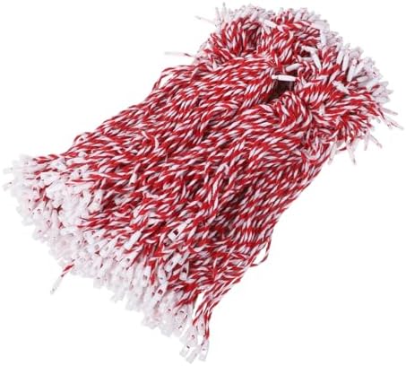 500pcs Ornament Snap-Locking Ropes: Cotton Fabric Strings with Snap Clasps - Outdoor Christmas Tree Ribbon Hanger for Porch Lighting Bauble