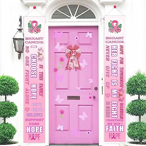 Estivaux 2 Pieces Breast Cancer Awareness Bows for Wreath, Breast Cancer Awareness Cheer Wreath Bows Pink Leopard Burlap Bow Holiday Farmhouse Craft Bows for Front Door Home Tree Top Garden Supplies