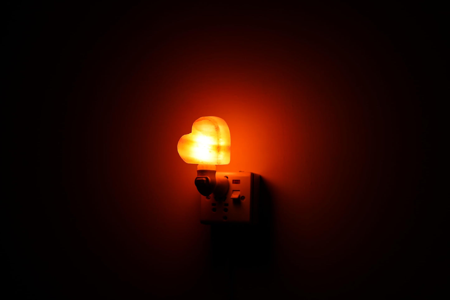 NatureBoost Himalayan Pink Salt Night Light, Heart Shape Plug-in Lamp with Extra Bulb – 1 Pack