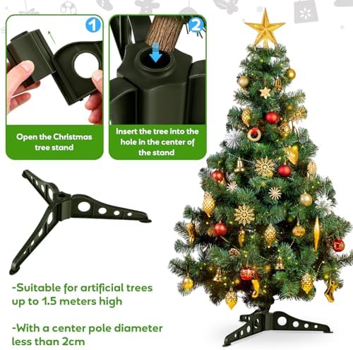 Christmas Tree Stand, Detachable Xmas Base Holder for 3-5 Feet Trees