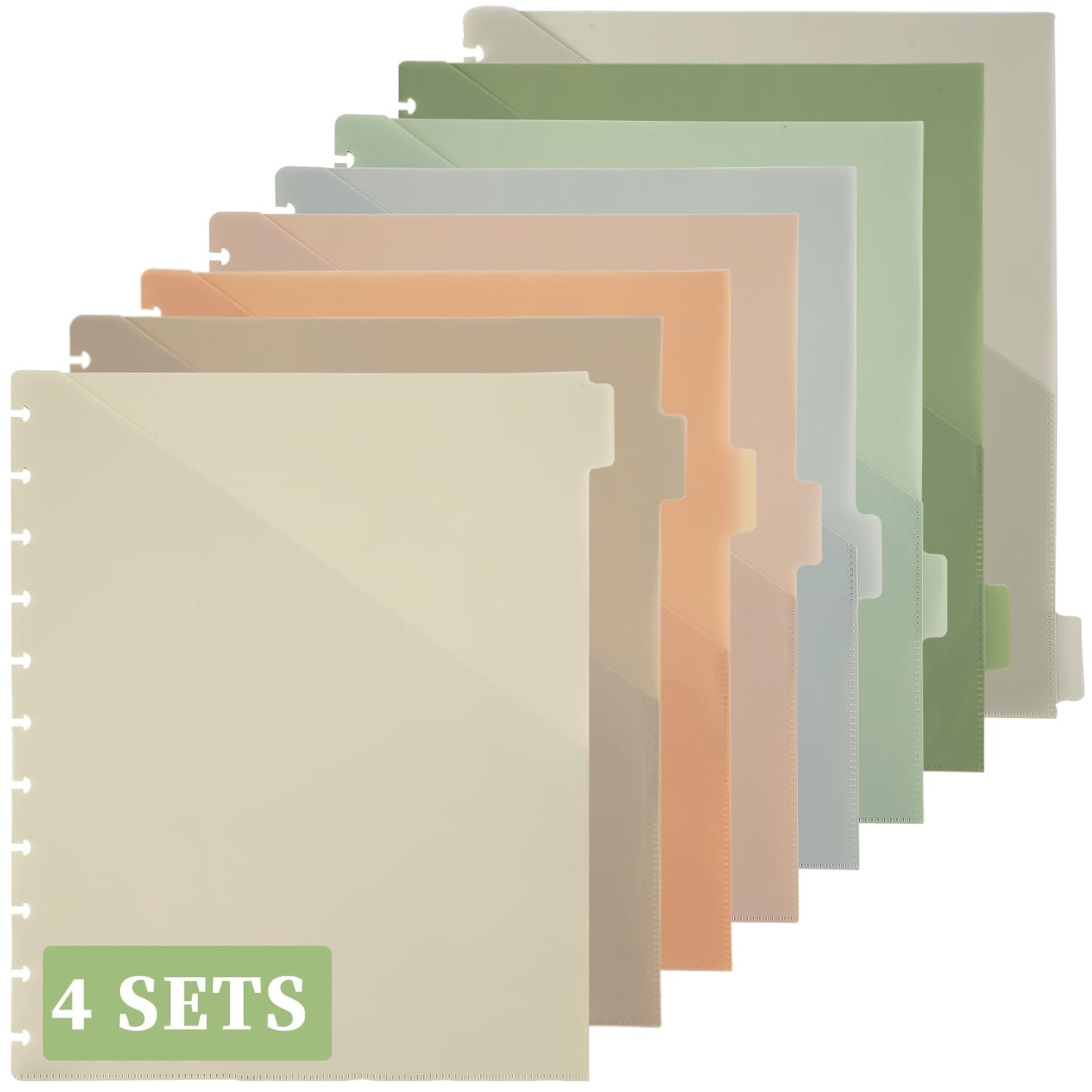 32 Pcs Discbound Pocket Dividers 8.5 x 11 Dividers with Discbound Notebook Accessories Tabs and Pockets Discbound Pocket Folders for Business School Office