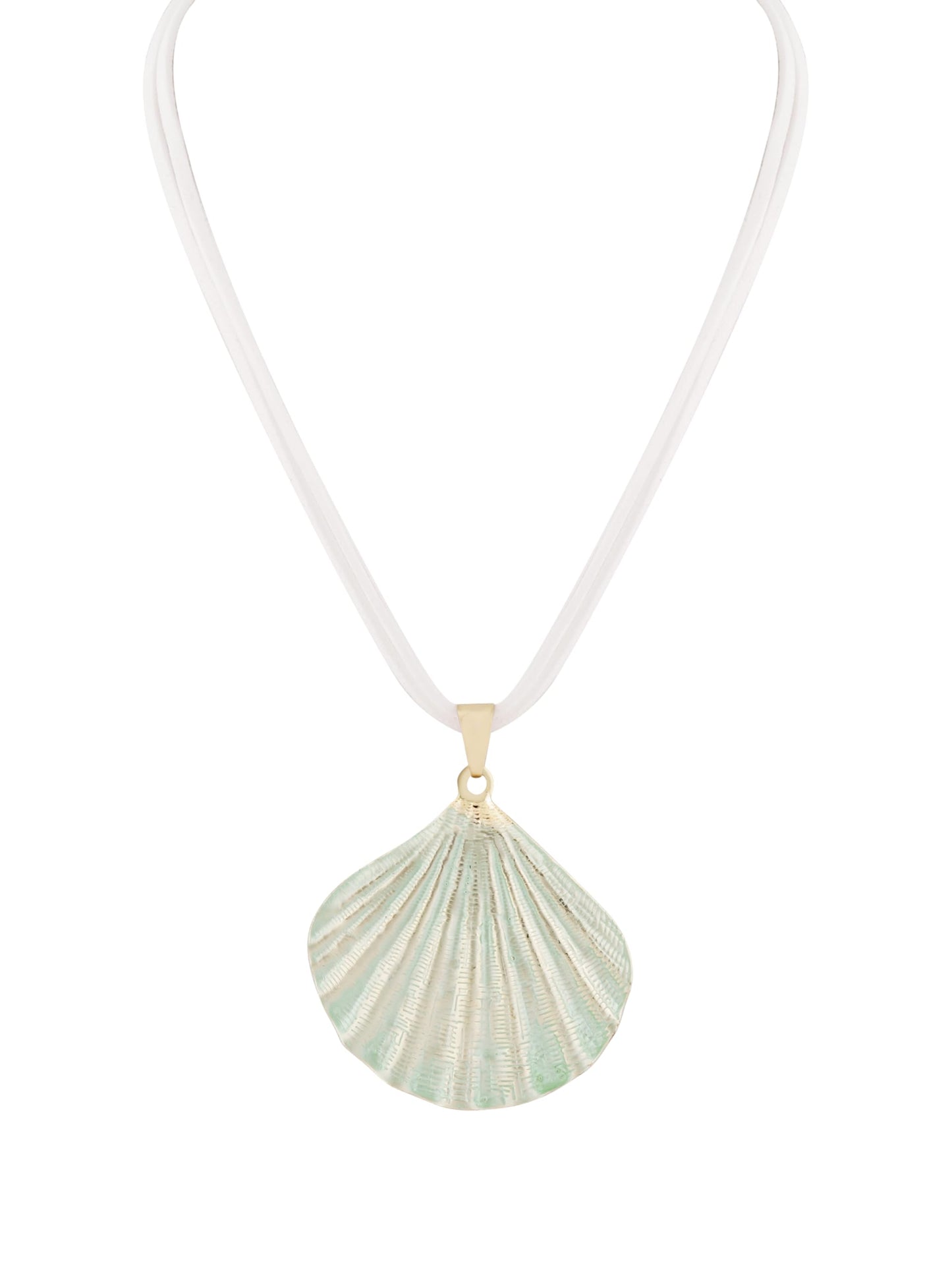 OJERRY Summer Cutecore Mermaidcore Ocean Chunky Statement Pastel Green Seashell Cord Necklace Seashell Cool Necklaces Jewelry Accessories Essentials for Women