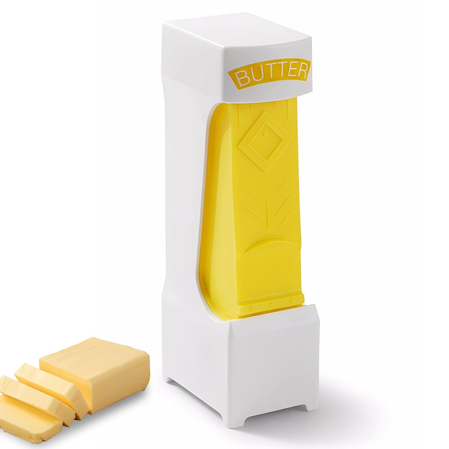1PCS Stick Butter Cutter Slicer, One Click Stick with Stainless Steel Blade, Measuring Dispenser with Freshness Seal, Cheese Splitter, Butter Slicer, Precise Slicing for Quickly Making Bread, Cakes, Breakfast