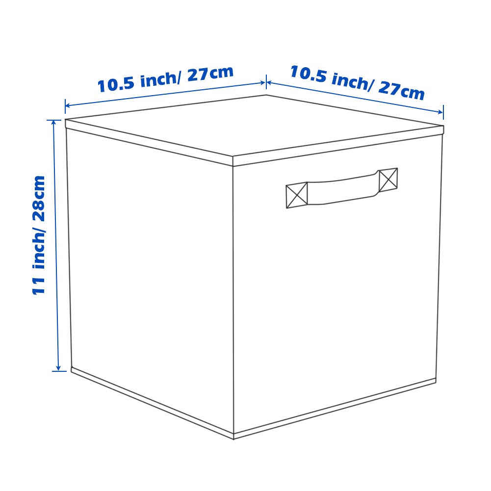 ShellKingdom Storage Bins, Foldable Fabric Storage Cubes And Cloth Storage Organizer Drawer For Closet And Toys Storage, 6 Pack (Rainbow)