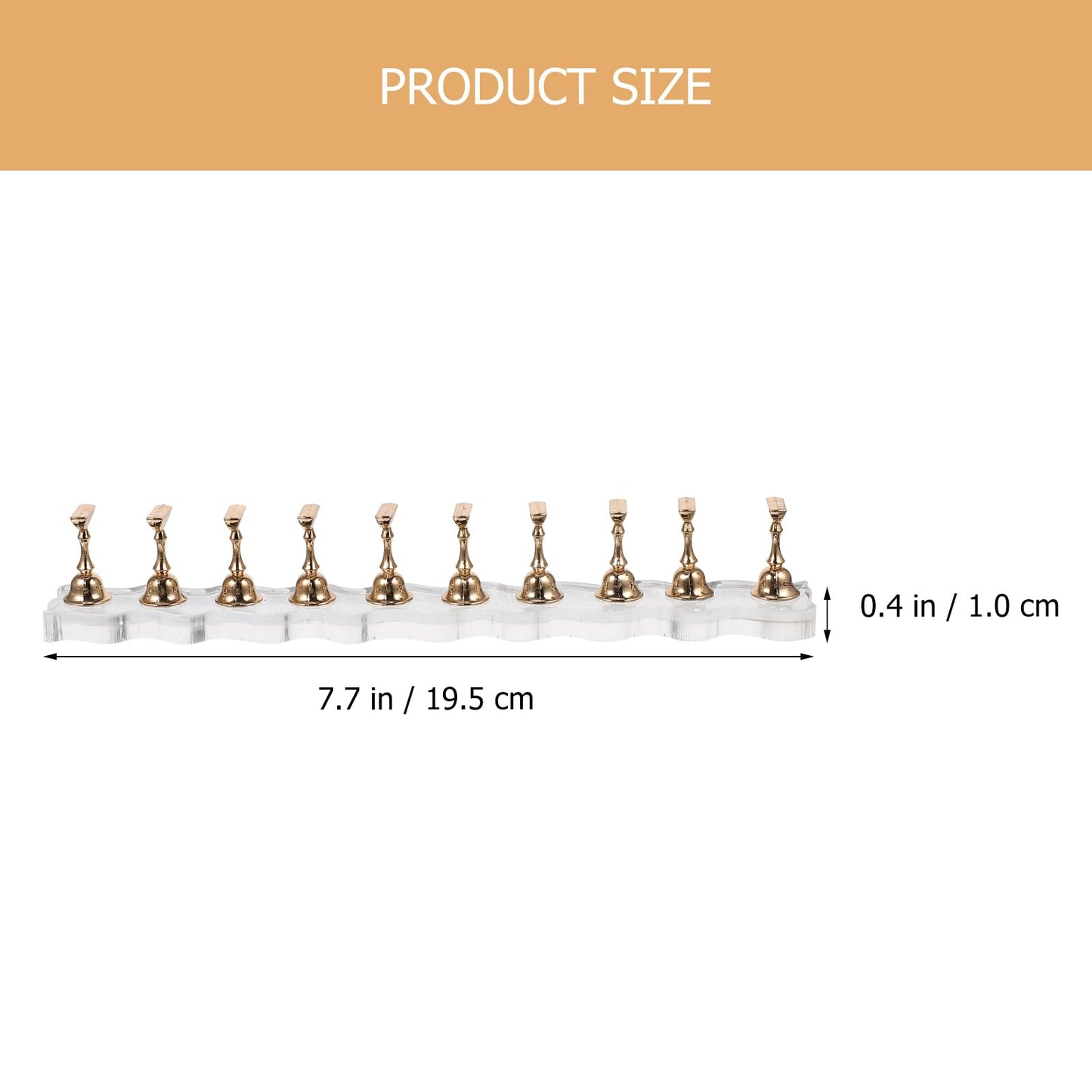 minkissy Extended Armor Holder 7.67 Inch Metal Nail Display Stand Creative Manicure Nail Rack Organizer with Smooth Surface for Art Practice and Press-on Nails