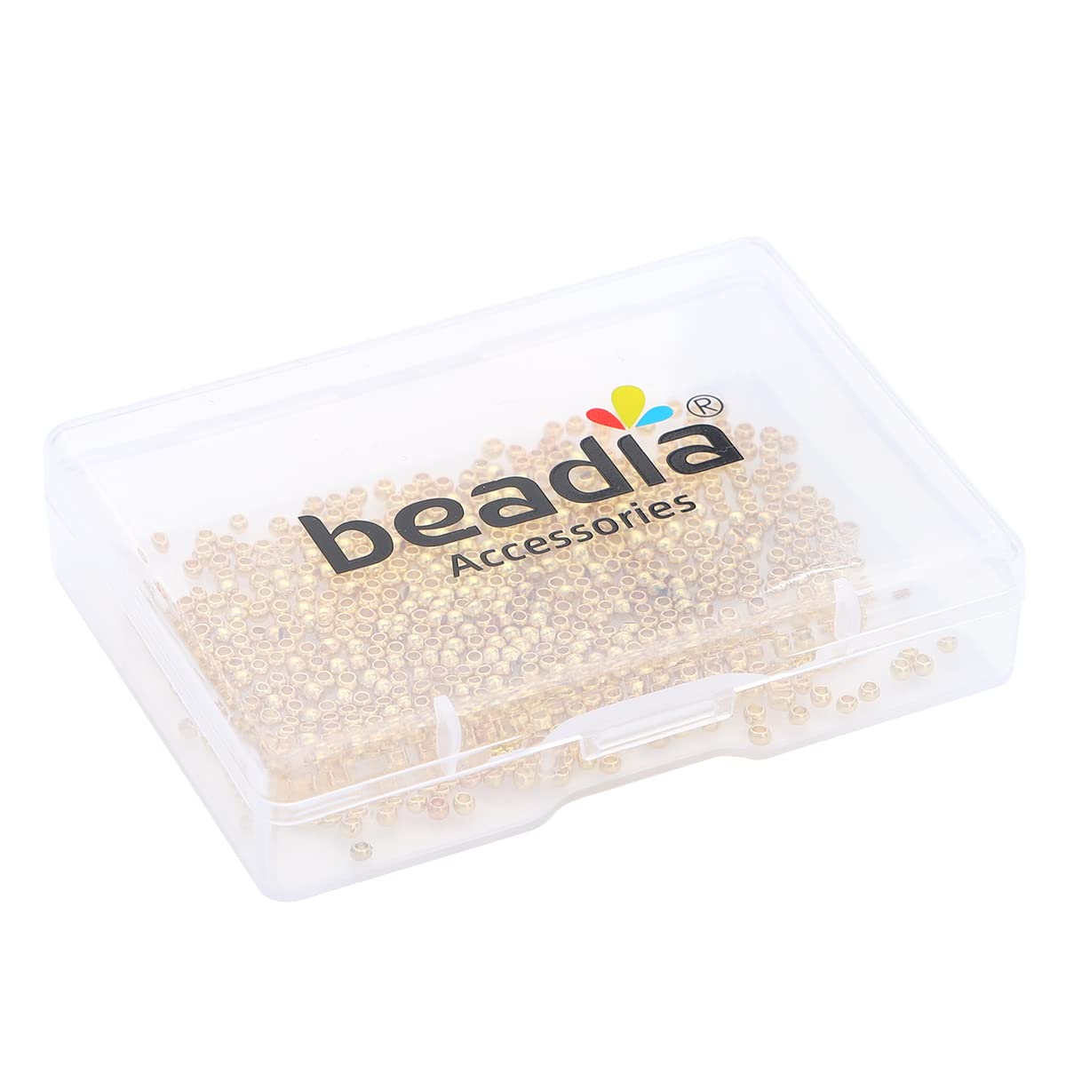 BEADIA 14K Gold Plated Round Spacer Beads 2mm 600pcs for Jewelry Making Findings Non Tarnish