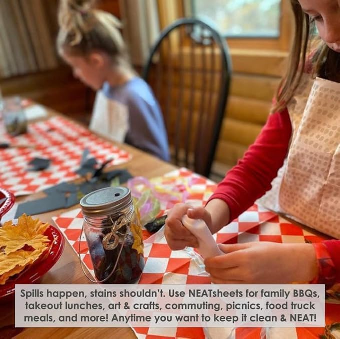 Disposable Bibs for Adults, Kids & Elderly Senior | Adhesive Tab Napkins for Eating, Personal Use, Home Care & Business | Red & White Diamond, 20 Count x 5 (100 Total)