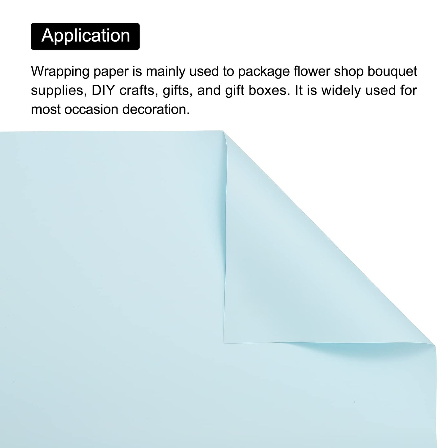 MECCANIXITY 10 Pcs Flower Wrapping Paper 22.8x22.8 Inch Waterproof Florists Wrapping Paper for Florist Bouquet Supplies, DIY Crafts, Gift/Gift Box Packaging Blue