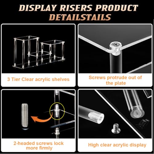 Clear Action Figures Display Risers Stand Shelf, Acrylic Perfumes Stands 3 Tier Display for Collectibles Pop Figurine,Cupcake Stand Perfume Organizer - color: 3 Tier/Model 1