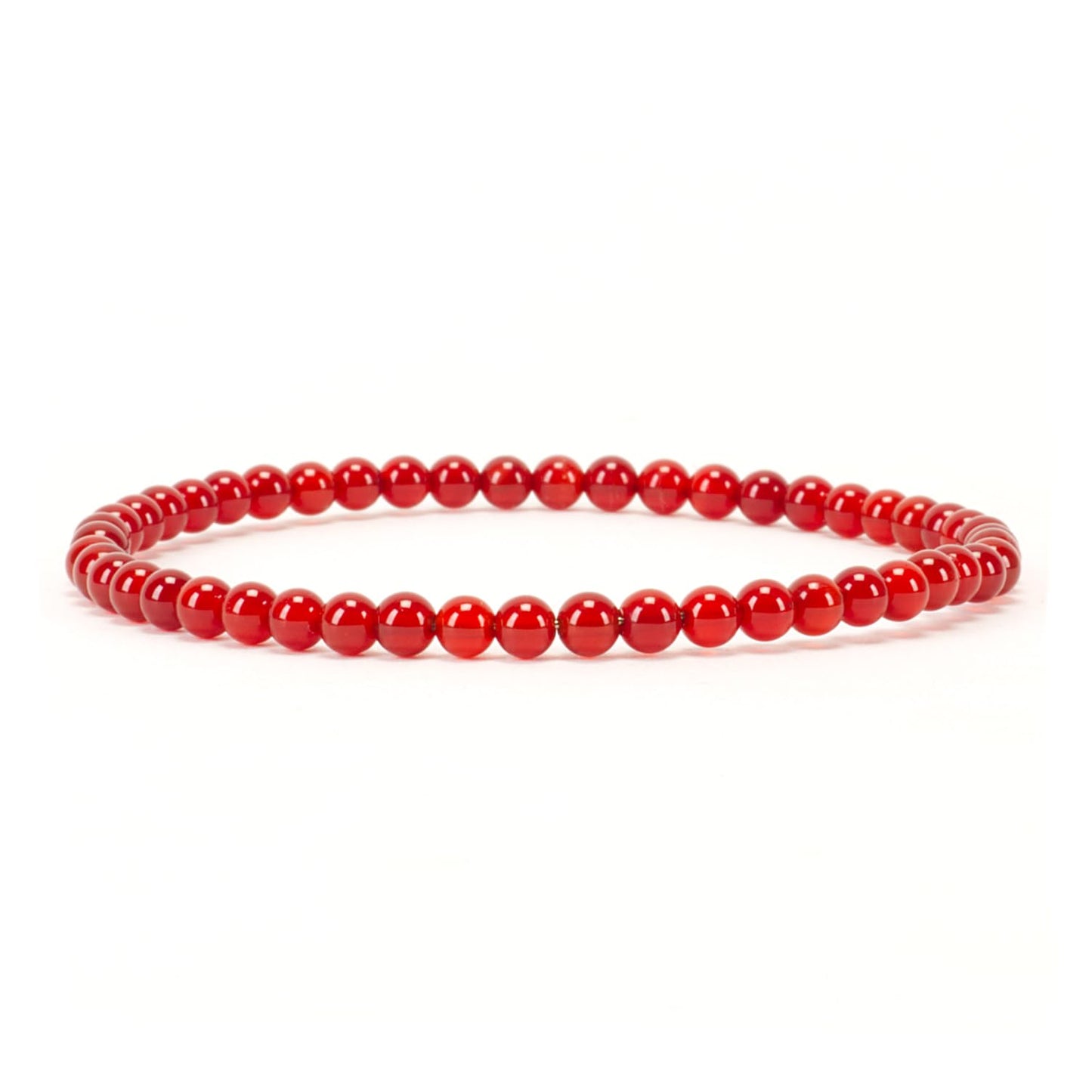 Cherry Tree Collection - Small, Medium, Large Sizes - Gemstone Beaded Bracelets For Women and Men - 4mm Round Beads (Red Agate, Small)