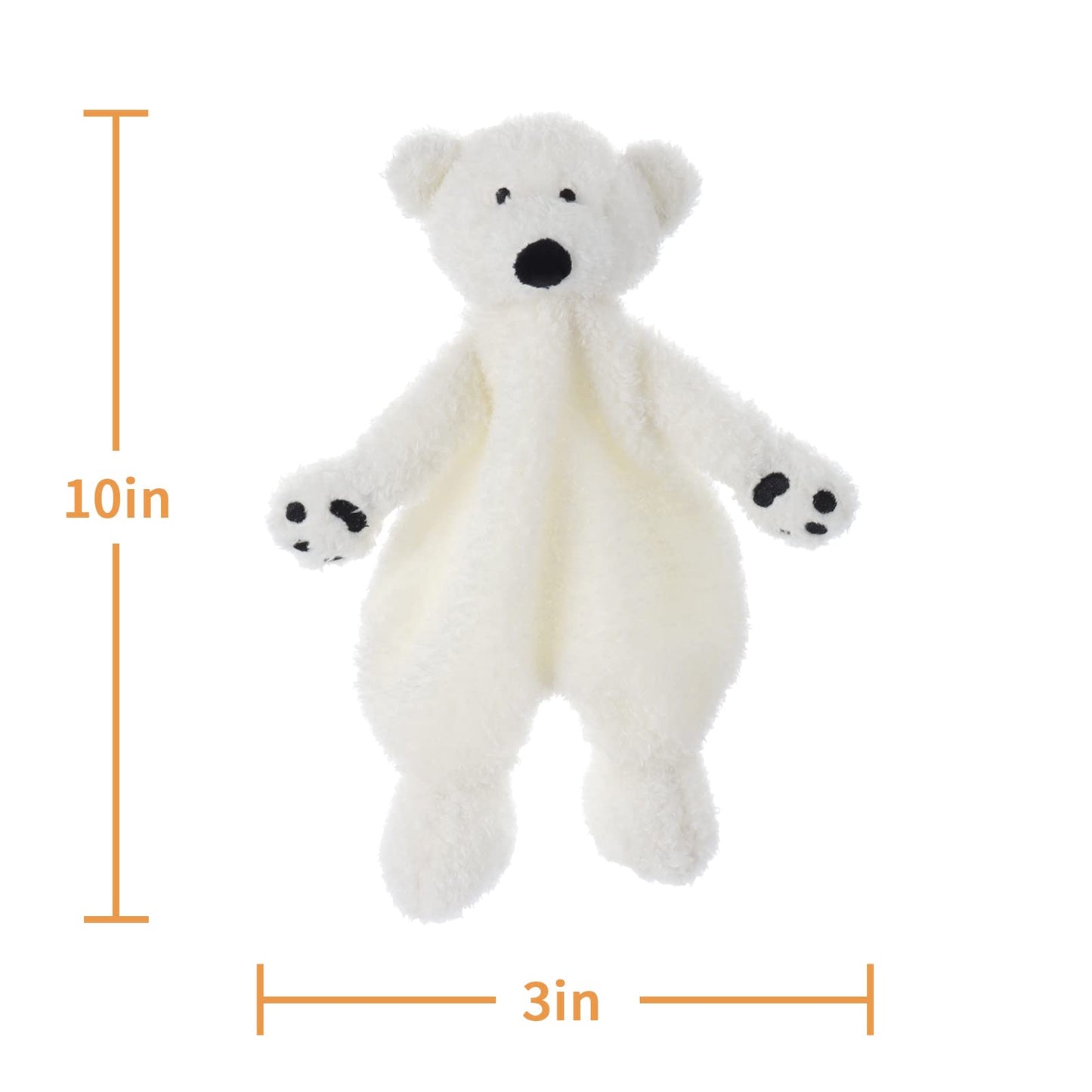 Apricot Lamb Arctic Stuffed Animals Security Blanket White Polar Bear Infant Nursery Character Blanket Luxury Snuggler Plush 10 Inches