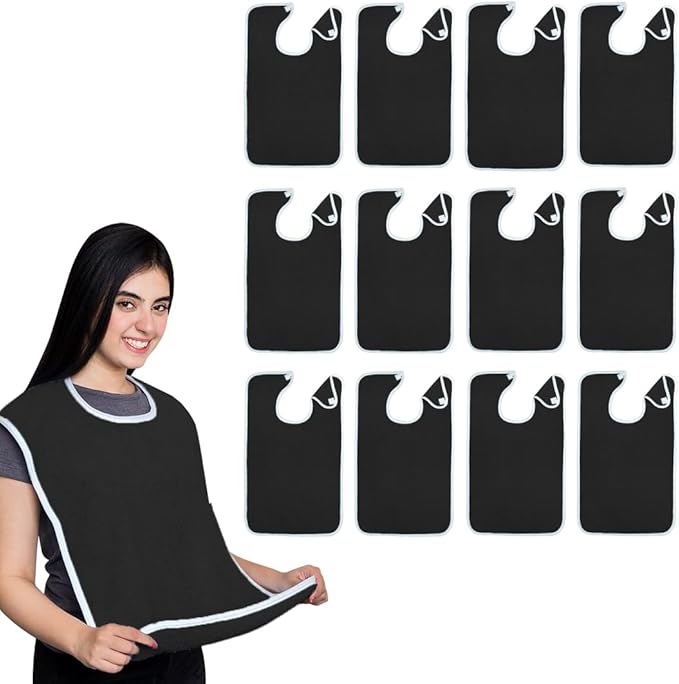 Avalon Towels Adult Bibs for Women 100% Cotton Bib for Adults for Eating - Terry Cloth Adult Bibs for Men Clothing Protectors