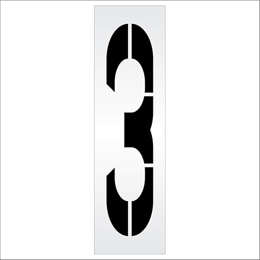 Pavement Stencils - 72 inch Single Number Stencil - 3-72" x 16" x 1/8" (128 mil) - Pro-Grade